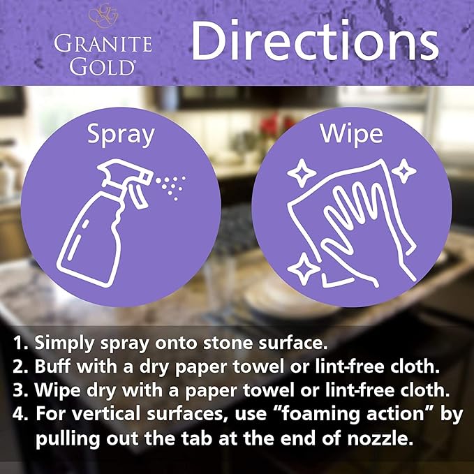 Granite Gold Clean and Shine Spray for Granite, Marble & Other Natural Stone & Quartz Surfaces, 1 x 64 Fl. Oz. & 2 x 24 Fl. Oz., 3-Pack