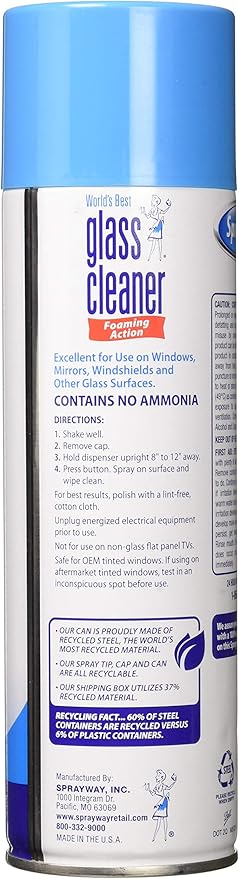 Sprayway Streakless Glass Cleaner 19 Ounce (Pack of 3) Made in USA, Blue and White (Package may vary)