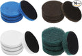 uxcell 16 Pcs 2.6 Inch Nylon Hoop Scrubbing Pad 120/240 Grits Scrubber Scouring Pads Hoop and Loop Surface Conditioning Drill Scuffing Disc, Green/Brown/Blue/White