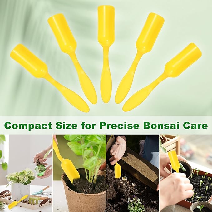 10-Pack Mini Gardening Shovel Spoons, Plastic Garden Soil Scoops for Cultivation Digging Transplanting/Flower Planting/Plant Succulent, Colorful Small Gardening Tools [Yellow]