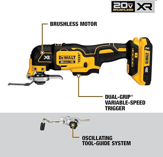DEWALT 20V MAX Power Tools, 9 Cordless Tool Combo, Impact and Drill Driver, Oscillating Tool, Grinder,Circular and Reciprocating Saw,Right Angle Drill,Speaker,LED Light, 2 Batteries,Charger (DCK940D2)