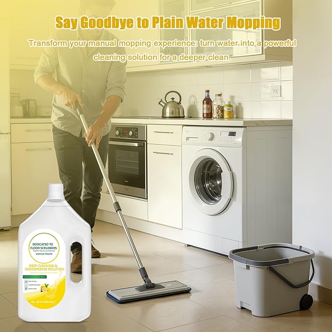Floor Cleaning Solution Compatible with Tineco – 82 FL OZ Lemon Floor Cleaner – Long-Lasting, Zesty Scent – For All Cordless Wet/Dry Vacuum Mop Cleaner & Robot Vacuums with Mopping