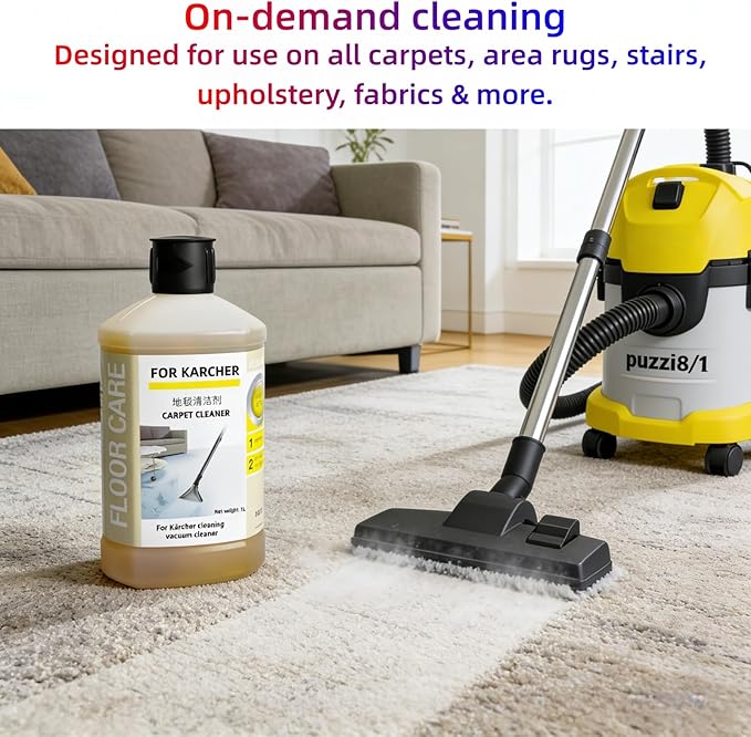 RM519 Sofa, Bed Sheet, Curtain, Fabric, 1L Carpet Cleaner. Compatible With Kärcher Puzzi 8/1, 10/1 SE BRC Series. All Upright And Compact Deep Carpet Cleaners(2 PCS)