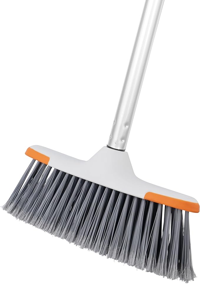 Superio Lightweight Essential Household Broom with Metal 3-Part Handle Indoor and Outdoor Use