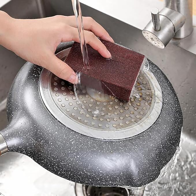 6 PCS Emery Sponge Brush Scrub Household Cleaning Tools Silicon Carbide Sponge Dish Bathroom Cleaning Pads