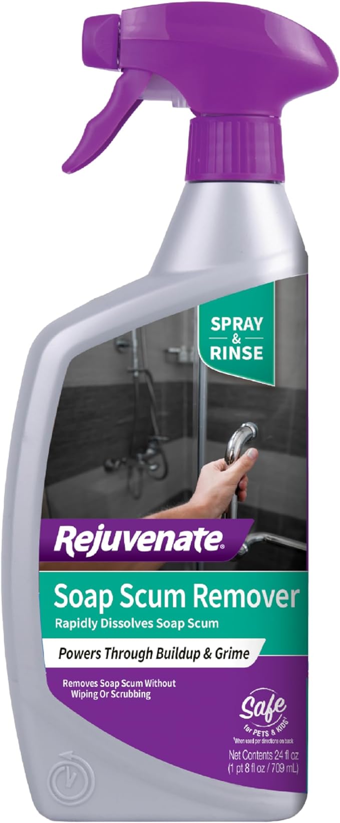 Rejuvenate Soap Scum Remover Easily Dissolves Soap Scum Without Scrubbing, 24 Ounces