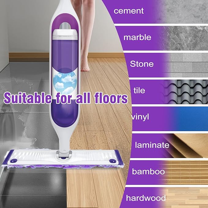 60 Pack Power Mop Refill Pads for Swiffer Power Mop, Disposable Swifter Wet Pad Refills for Swiffer, Replacement Spray Wet Pads Refills for Multi-Surface&Wood Floor Cleaning