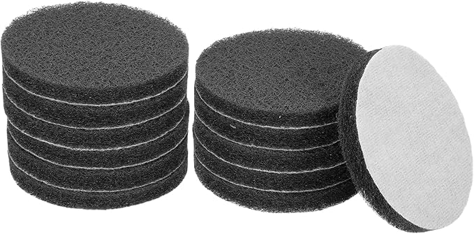 HARFINGTON 12pcs Scrubber Scouring Pads 1200 Grits 4 Inch Drill Power Brush Hoop and Loop Surface Conditioning Disc Drill Scuffing Disc Scrub Pads for Home Kitchen Cleaning, Light Grey