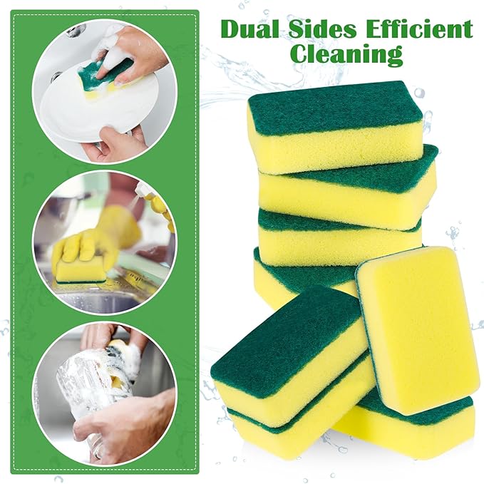 40 Pack Cleaning Sponges Kitchen High Density Dish Sponges Scrub Sponge Multi-Surface Cleaning Scrubber Pad, Durable Dishwashing Sponge Bulk Cleaning Supplies for Washing Dishes, Home, Bathroom, Car