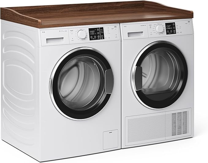 OAKHAM HOME Washer Dryer Countertop 54" W x 27.5"D Washer Dryer Topper with Non-Slip Pads Laundry Countertop for Laundry Room Organization and Storage, Walnut