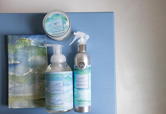 Mangiacotti Room Spritz Fabric Deodorizer Air Freshener Spray|Naturally Plant-Based with Essential Oils Room Fragrance, 8 Ounces, Ocean