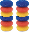 LOLA Jumbo 4" Plastic Mesh Scouring Pads, 12 Pack, Non-Scratch, Great for Pots, Dishwashing, Sinks, Appliances, Assorted Colors