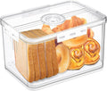 Gifhomfix Bread Box Bread Boxes for Kitchen Counter Airtight, Time Recording Bread Storage Container with Lid, Bread Keeper for Homemade Bread, Toast, Bagel, Donut and Cookies, LARGE White