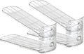 2 Pack Shoe Slots Organizer Adjustable Level Shoe Stacker Holder Storage Space Saving Sneakers Display Tray Rack for Closet (Transparent, 2Pack)