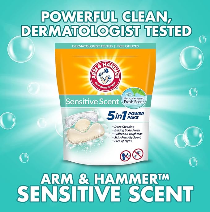 Arm & Hammer Sensitive Scent 5-in-1 Laundry Detergent Power Paks, 40 count