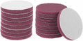 HARFINGTON 16pcs Scrubber Scouring Pads 500 Grits 4 Inch Drill Power Brush Hoop and Loop Surface Conditioning Disc Drill Scuffing Disc Scrub Pads for Home Kitchen Cleaning, Red