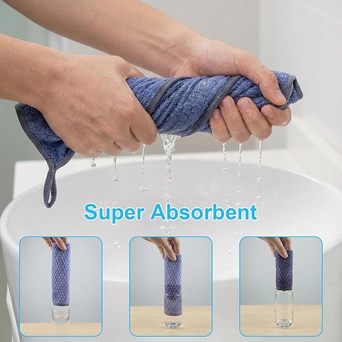 Microfiber Cleaning Cloth,10 Pack Cleaning Towels for Dish Drying Washing, 12"X12" Soft Absorbent, Streak-Free, Lint-Free, Reusable Microfiber Cloth Rags for Car, House, Kitchen(Assorted Color)