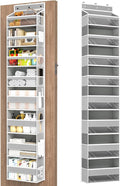 Mefirt Over The Door Organizer, 8 Shelf Door Hanging Organizers with 8 Large Capacity Pockets, Back of Door Organizer Storage Hanging Shelves for Closet Bathroom Bedroom Nursery