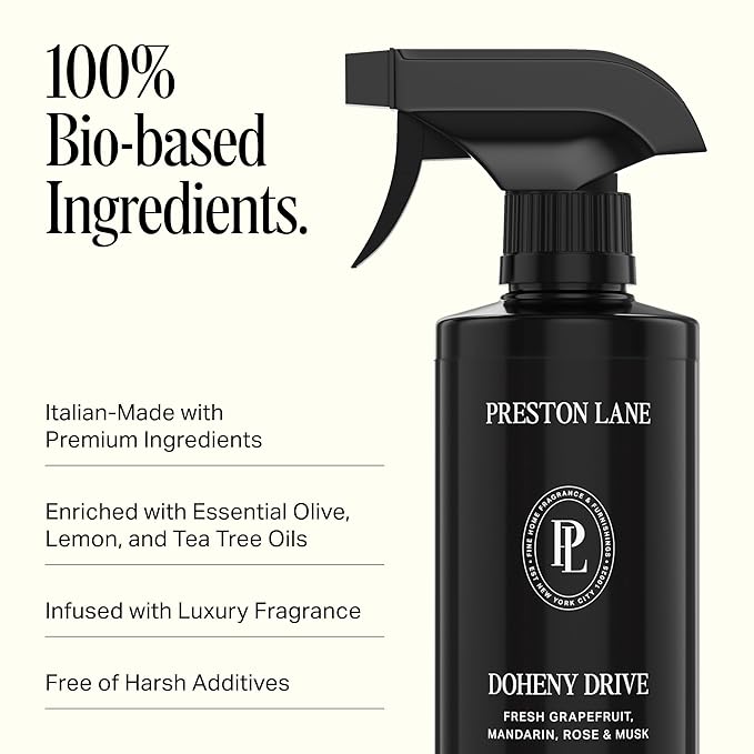 Preston Lane Luxury All-Purpose Cleaner, Doheny Drive Scent | Bio-Based Multi-Surface Spray | Streak-Free Finish, Lifts Dirt, Smudges & Grease | Vegan & Cruelty-Free