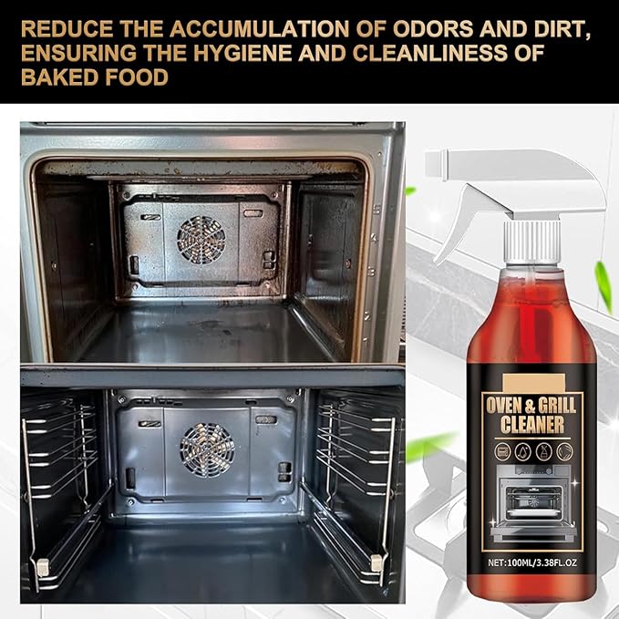 Oven Cleaner Heavy Duty Spray, Cleans and Degreases BBQ Cooking Grates and Racks, Heavy Duty Oven and Grill Cleaner for Microwave, Air fryer,Ovens, Grills, 100ML