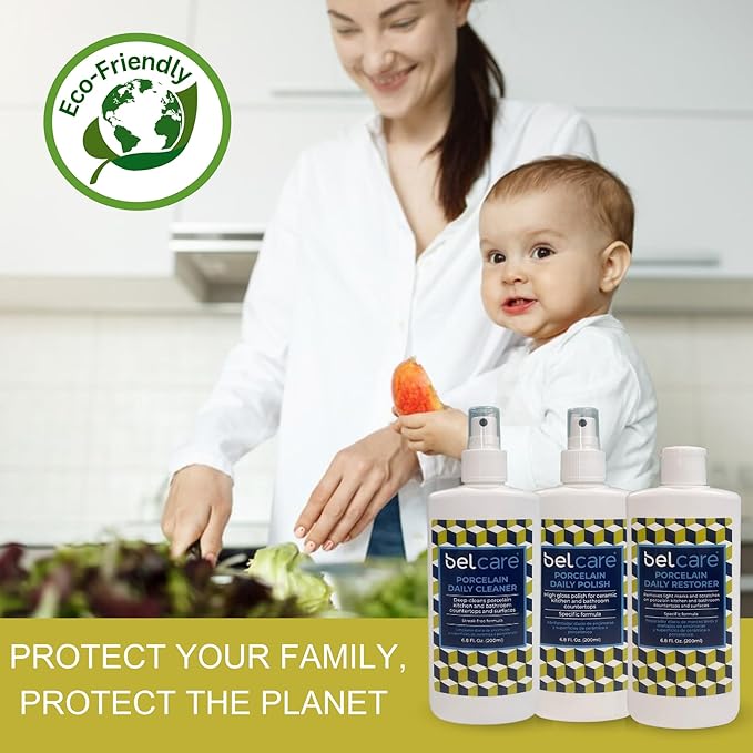 Porcelain Surface Care Kit | Cleaner, Repairer & Polisher for Kitchen Sinks, Countertops, Bathroom Vanities and Other Porcelain Surfaces