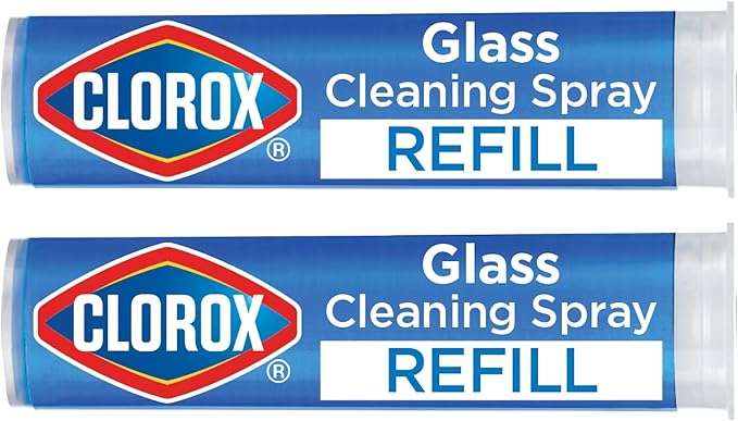 Clorox Glass Cleaner Refills Glass Cleaning System for Mirrors and Window Cleaning, 2 Count