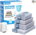Travel Vacuum Seal Bags for Clothing with Rechargeable Cordless Pump, VINTAR 20 Pack (5J+5L+5M+5S) Carry-on Size Space Saver Vacuum Storage Bags, Compression Packing Bags for Luggage and Suitcase