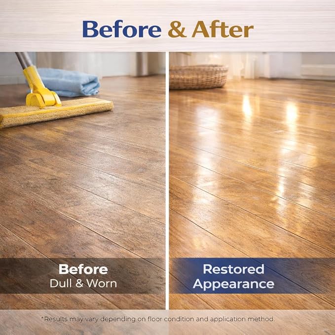 Floor Restore – High Solid Floor Restorer for Wood & Hard Floors, Concentrated Coating to Restore Shine & Cover Fine Scratches, Easy Mop-On Application
