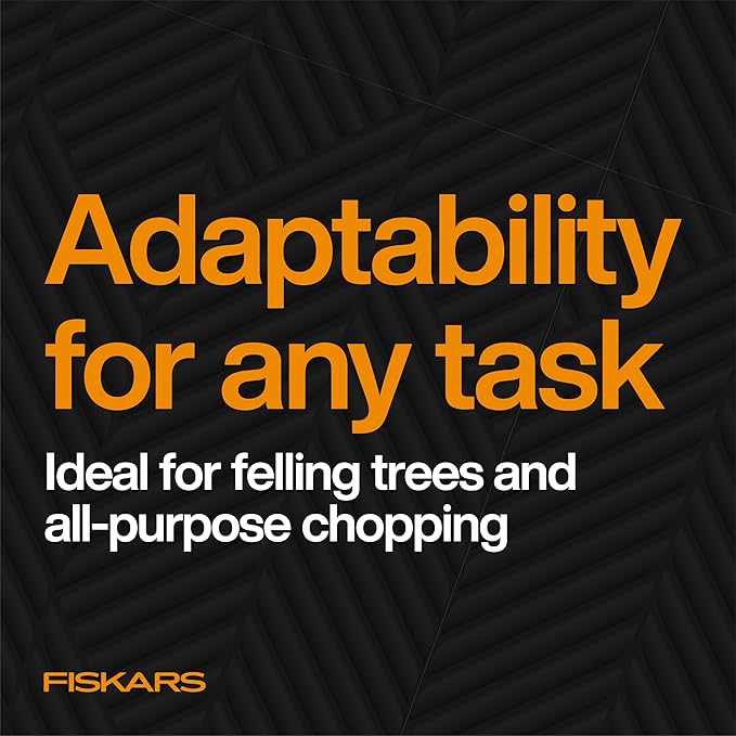 Fiskars X24 Universal Axe 24", Forged Steel Blade for Felling Trees & All-Purpose Chopping, Shock-Absorbing FiberComp Handle & Low-Friction Coating for Clean Cuts in Fresh Resinous Wood
