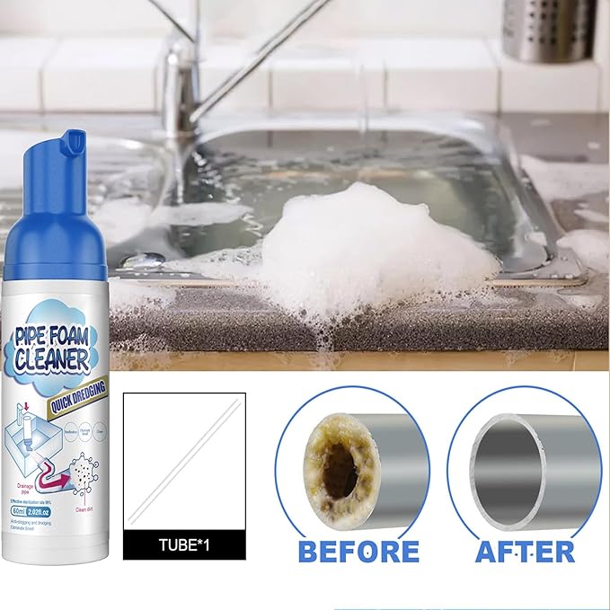 Japanese Drain Foam Cleaner, Japanese Toilet Cleaning Foam Drain Cleaner, Powerful Sink and Drain Cleaner, Drain Cleaner Hair Clog Remover Foam for Kitchen Drain, Sinks (1)