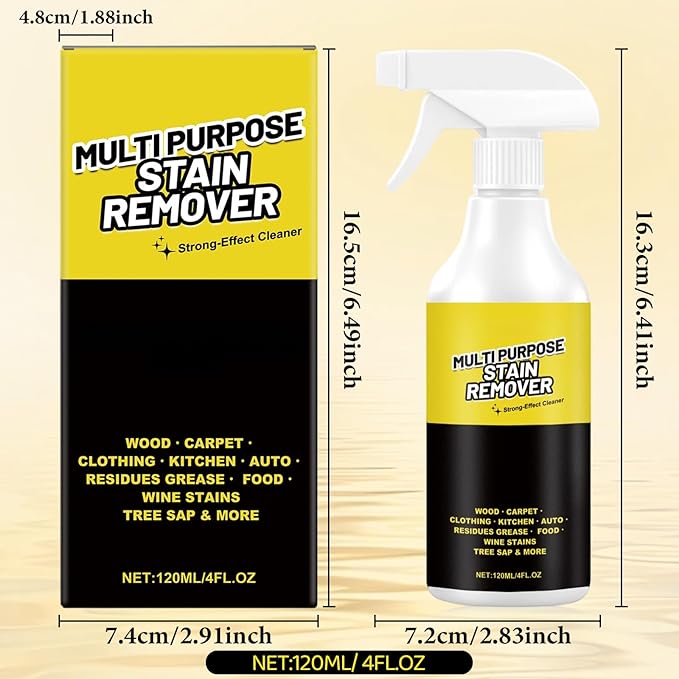 2PCS Multi-Purpose Stain Remover, All Purpose & Stain Remover For Kitchen, Bathroom, Car. Its Effectively Removes Hard Water Stains, Rust, Yellowing, And Stubborn Residues.