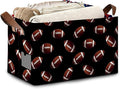 American Football Collapsible Storage Box,Organizer Bin with Handles for Room Decoration,Bins Book Basket Box 17x11.5x10Inch