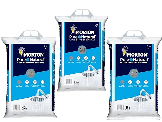 (3 PK) Morton Water Softener Salt Crystals, Pure and Natural 4 in 1, 40 pounds
