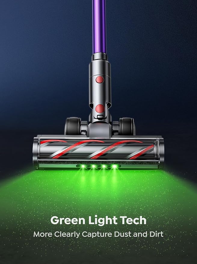 INTETURE Cordless Vacuum Cleaner, 600W 50KPA 65 Mins Vacuum Cleaners for Home, Anti-Tangle Stick Vacuum with Touch Screen, Wall Mount Charging, Upgraded Vacuum Cordless for Pet Hair/Carpet/Floors