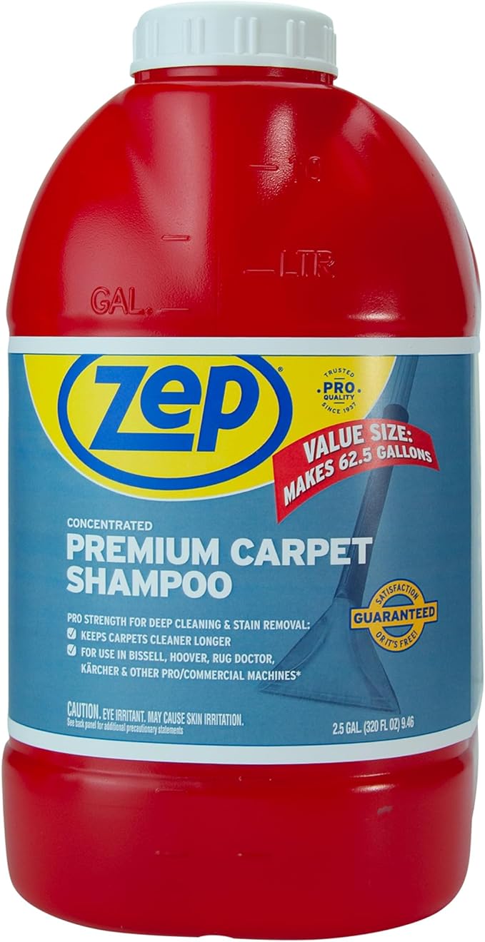 Zep Premium Carpet Shampoo - 2.5 Gal (Case of 2) - ZUPXC320 - Deep Cleaning and Stain Removal, For Carpet Machines