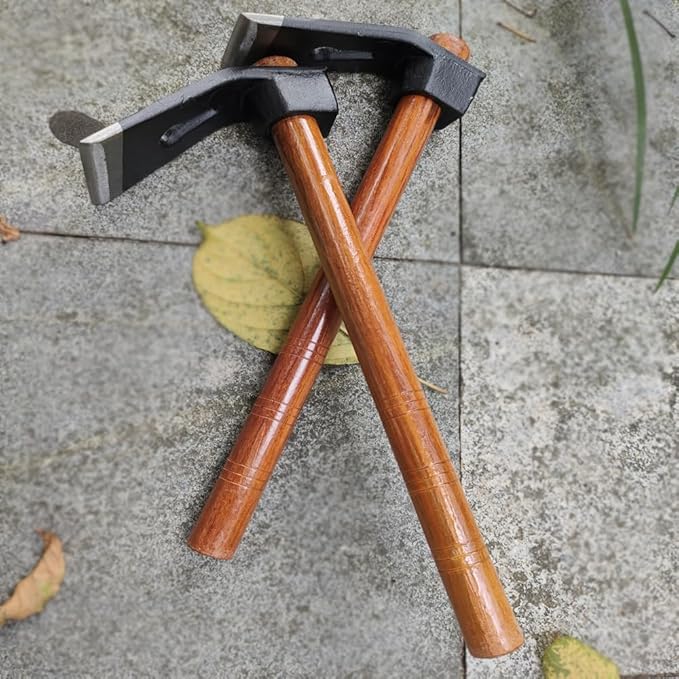 Garden Hoe Tool Small Action Hoe, Loosening Soil and Weeding,Knockable and Removable Nails,Hand Long Handle Weed Garden Tool,Digging and Rooting (4.72in×2.16in,1.34lb)