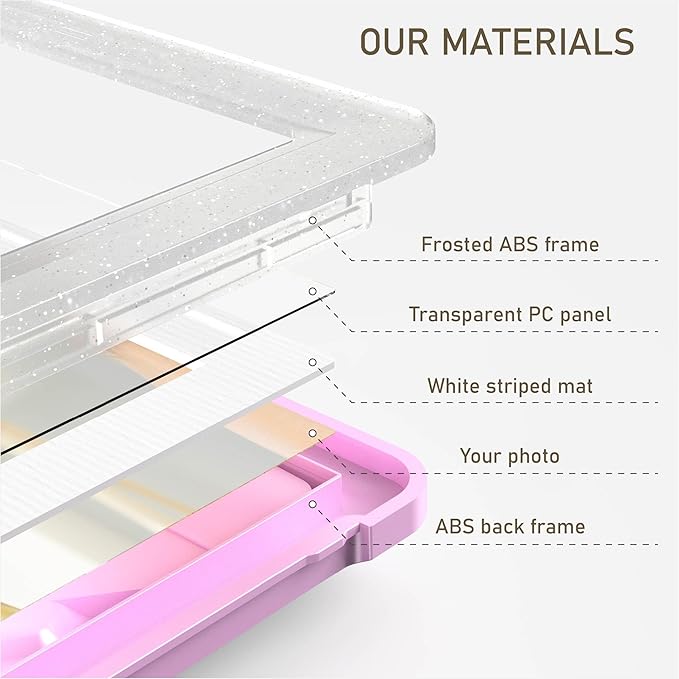 5x7 Picture Frame, Clear Acrylic Photo Frame with White Mat for 4x6 Photos, One-Piece Shatterproof Tool-Free Design, UV-Resistant Waterproof Tabletop Frame for Home Office Decor with 10-Year Warranty