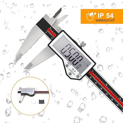 Digital Caliper, 6" Caliper Measuring Tool Extreme Accuracy Waterproof Electronic Vernier Caliper Industrial Stainless Steel Digital, Durable Measuring Tool with Large LCD Screen