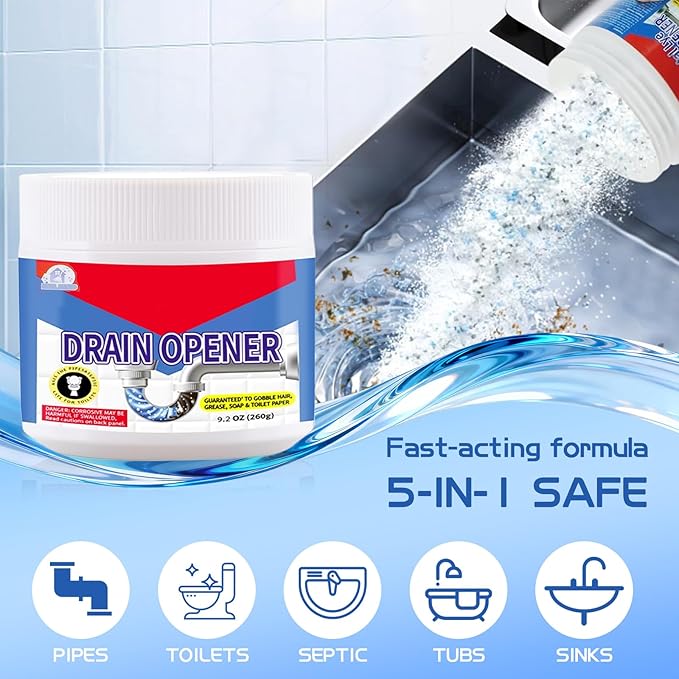 BELL BIRDCrystal Lye Drain Opener,Pipeline Dredging Agent, Lye Sodium Hydroxide-Powerful Unclogging Action for Household Use,Bathroom & Kitchen -520G