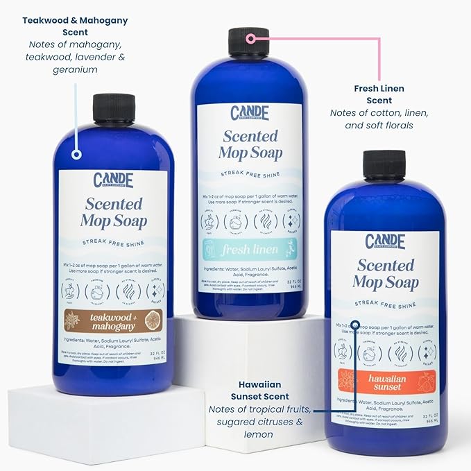 CANDE Mop Soap - Highly Scented Mop Soap, Luxury Floor Cleaner, Premium Fragranced Floor, Streak-Free Shine, 32 oz (Apple Caramel Crisp)