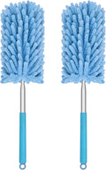 Mini Duster for Cleaning, 360° Bendable Hand Dusters with Extension Pole, Washable Small Duster for Car Interior, Office, Furniture