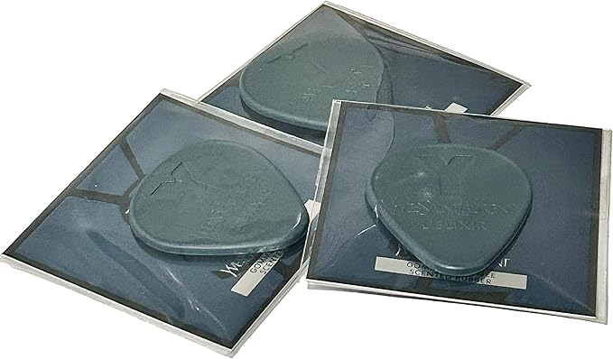Yves Saint Laurent YSL MEN Y L'ELIXIR SAMPLE Perfume Scented Rubber Guitar Pick (PERFECT for Gym bags, Car freshner, Gifts, Fabric Drawer Fragrance, Holiday Stalking Stuffers - SET OF 3 FLAT 1 INCH