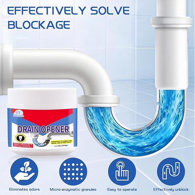BELL BIRDCrystal Lye Drain Opener,Pipeline Dredging Agent, Lye Sodium Hydroxide-Powerful Unclogging Action for Household Use,Bathroom & Kitchen -520G