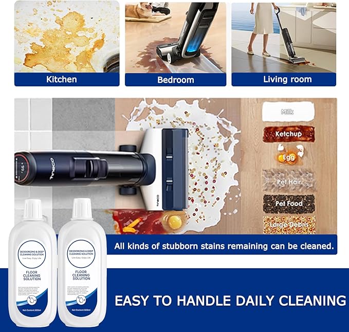 2 Packs Floor Cleaner Solution Compatible with Tineco Cleaning Solution Refill Natural Scented, Deep Clean Streaks & Residue Free for All Robotic Vacuum Mop Cleaner Solution for Hardwood Multi Surface