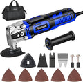 AVID POWER Oscillating Tool, 3.5-Amp Oscillating Multi Tool with 4.5° Oscillation Angle, 6 Variable Speeds and 13pcs Saw Accessories, Auxiliary Handle and Carrying Bag - Blue