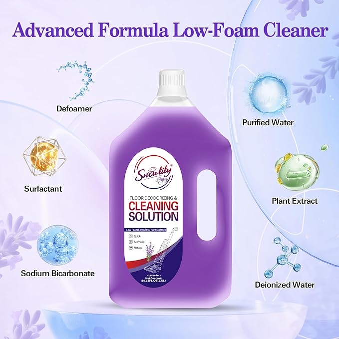 84.53 FL OZ/ 2.5 L Lavender Scent Floor Cleaning Solution Compatible with Tineco，No Residue & Long-lasting Fragrance, Floor Cleaner Refill for All Robot Vacuums & Cordless Floor Washers/Mop Vacuums