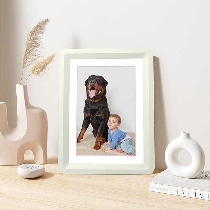 5x7 Picture Frame, Clear Acrylic Photo Frame with White Mat for 4x6 Photos, One-Piece Shatterproof Tool-Free Design, UV-Resistant Waterproof Tabletop Frame for Home Office Decor with 10-Year Warranty