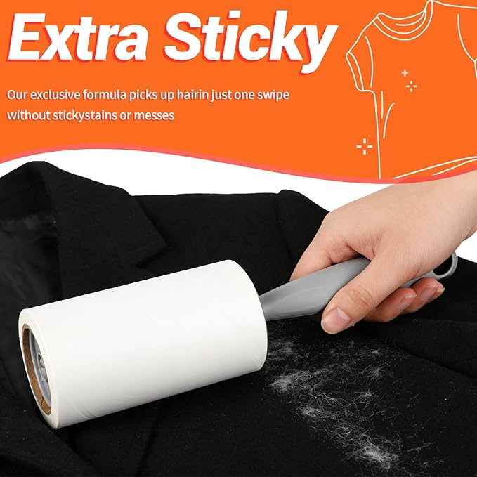 Lint Roller, Lint Rollers for Pet Hair Extra Sticky,Pet Hair Remover for Laundry, Lint Rollers for Pet Hair on Clothes, Furniture & Car - Dog & Cat Hair Removal Tool