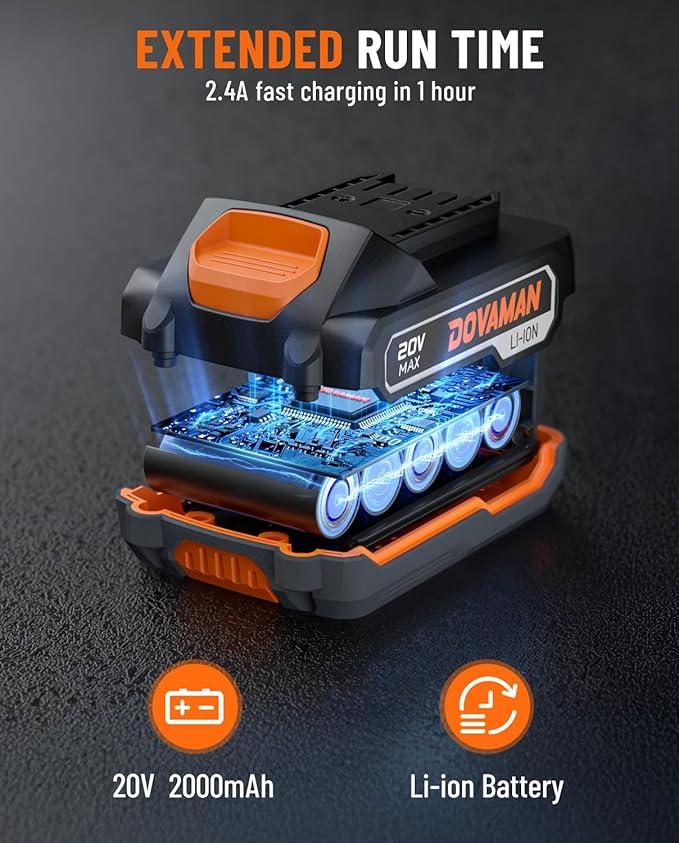 TITANCE X6 20V Brushless Drill Driver Kit, 1/2'' Cordless impact Drill, 575 IN-LBS, 36000 BPM, 3-IN-1 Mode, 2-Speed, Metal Chuck, 2.0Ah Battery, Driver Kit for DIY Project & Home Use