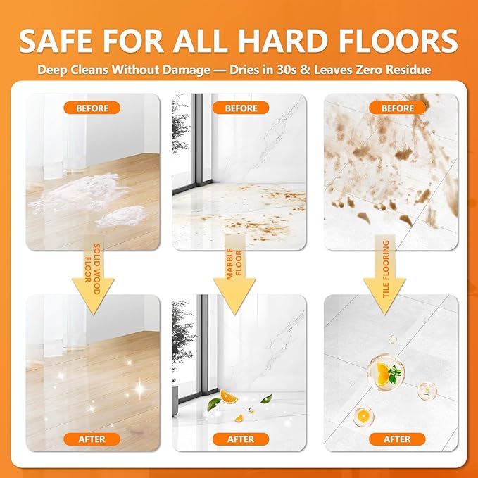 Floor Cleaning Solution Sweet Orange Scent, 82 Fl Oz, Compatible with All Roborock Mopping Robots (S7, S8, Qrevo, Q7, Q8 series), Cleans for Multiple Hard Floors, Deep Deodorization Free StainBusting
